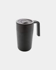 Kubek ze stali nierdzewnej i PP z recyklingu GRS 480 ml z nadrukiem - Czarny