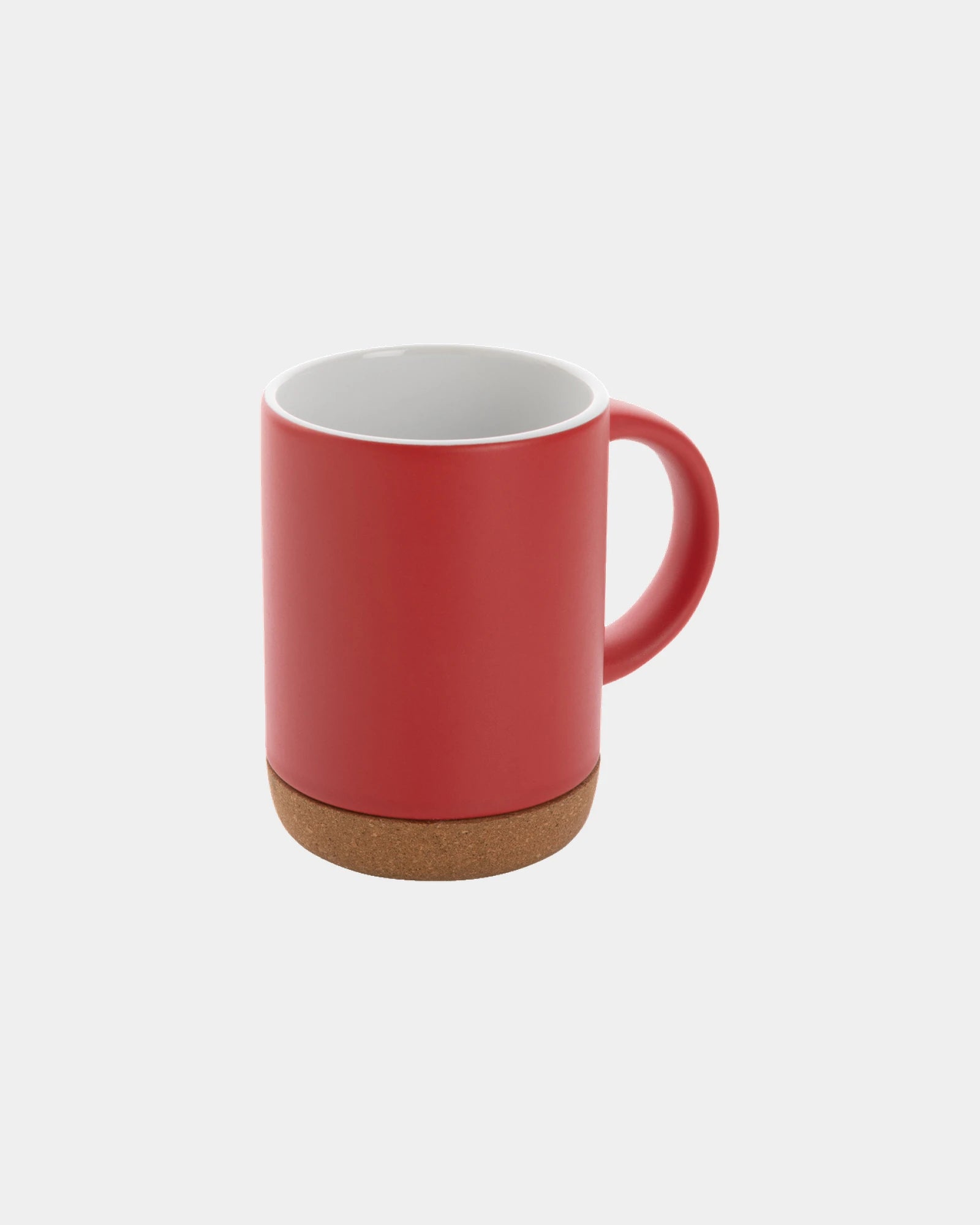 Kubek ceramiczny 280 ml z podstawą korkową z nadrukiem - Czerwony