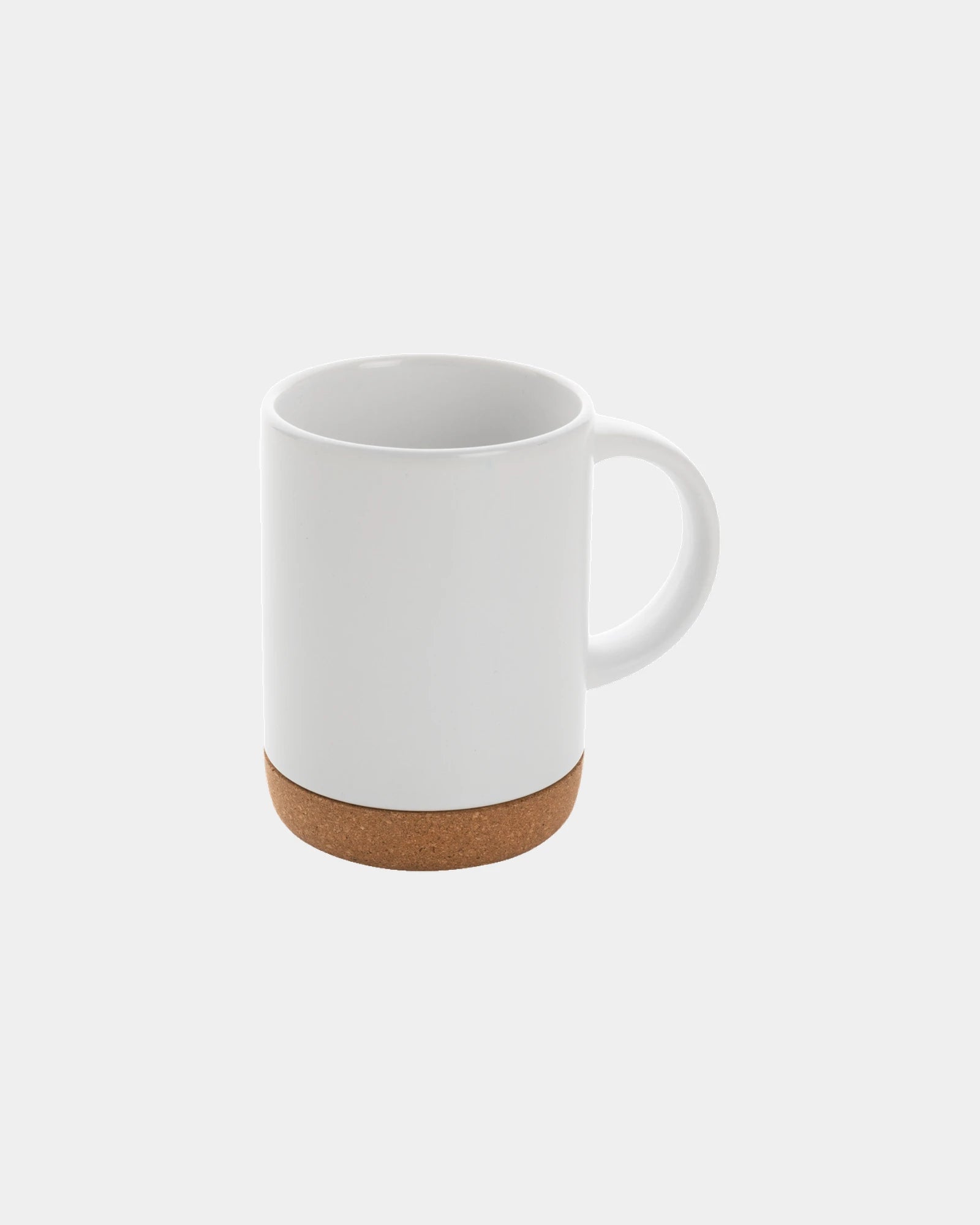 Kubek ceramiczny 280 ml z podstawą korkową z nadrukiem - Biały