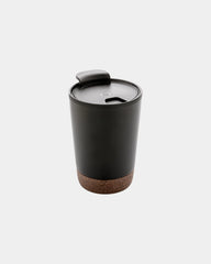 Kubek do kawy korkowy ze stali nierdzewnej 300 ml z nadrukiem - Czarny