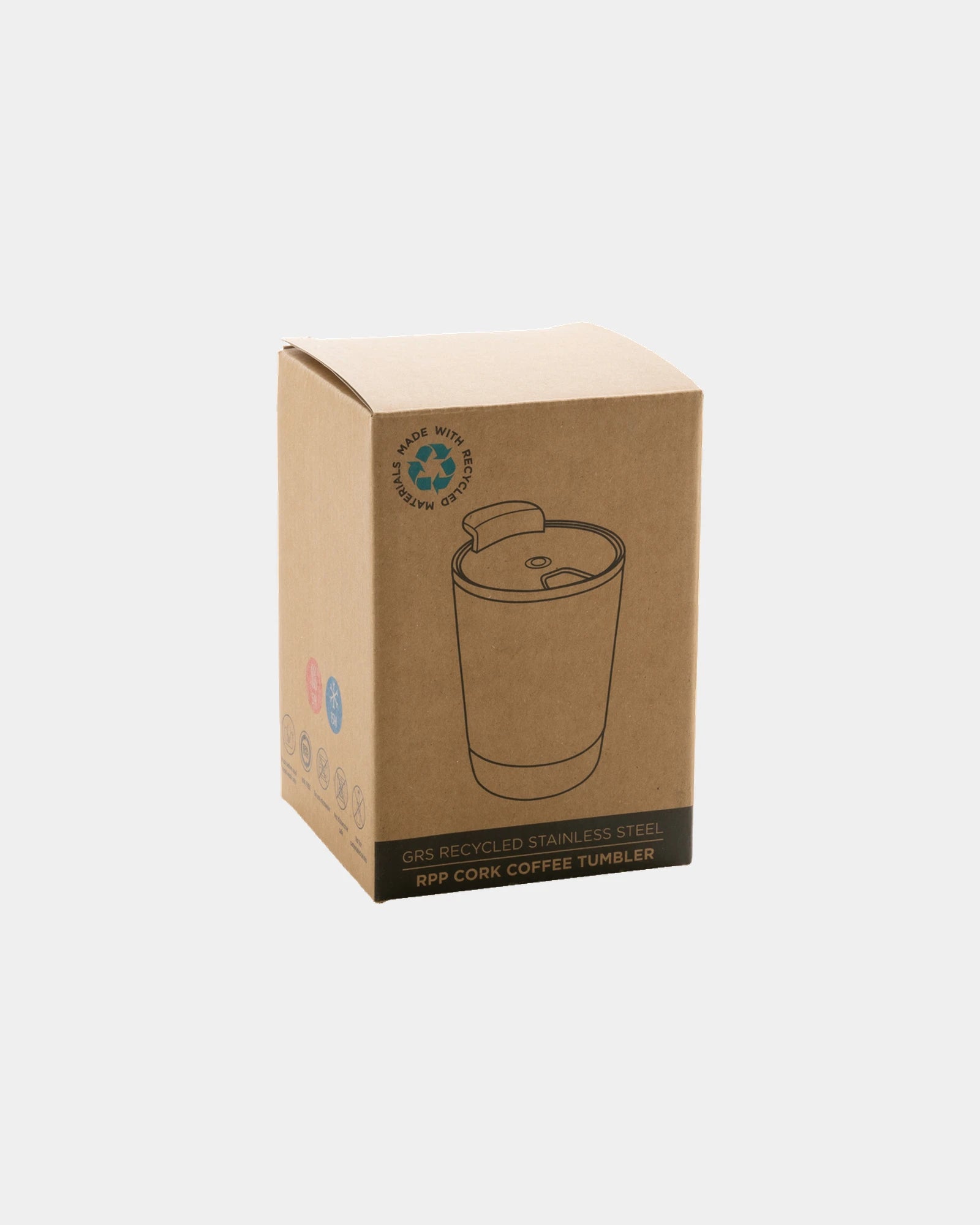 Kubek do kawy korkowy ze stali nierdzewnej 300 ml z nadrukiem