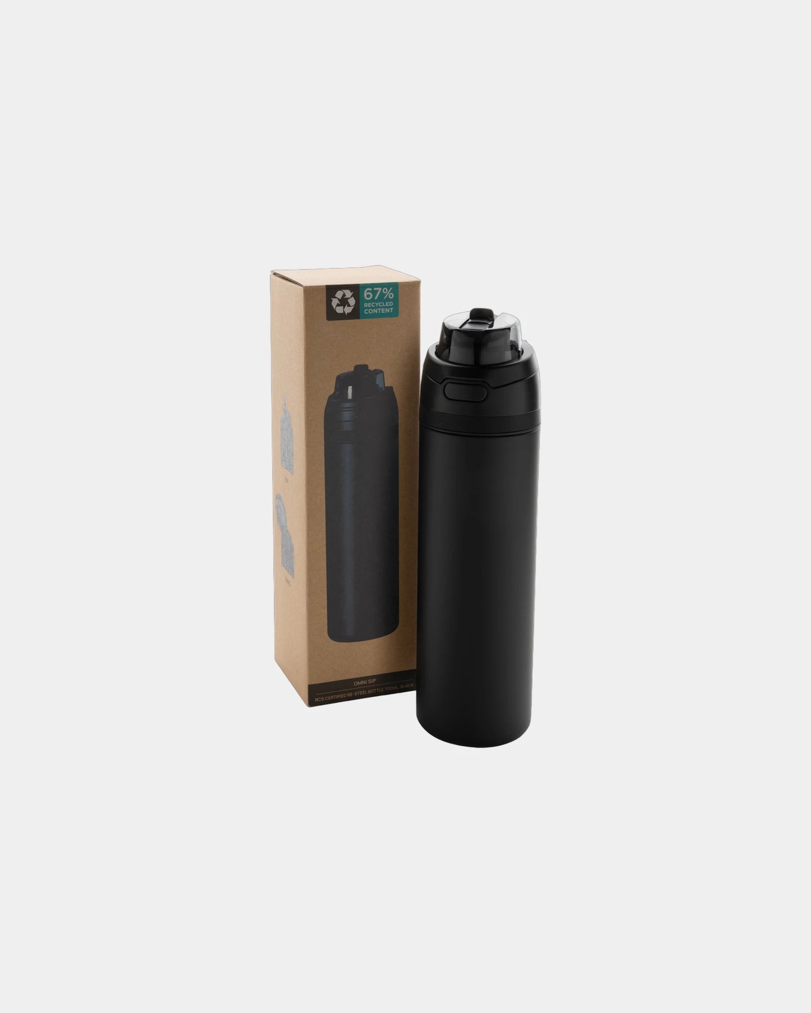 Butelka wodoszczelna ze stali z recyklingu 720 ml Omni Sip z nadrukiem - 1