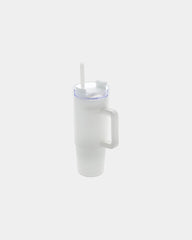 Kubek 750 ml z plastiku z recyklingu Tana z nadrukiem - Biały