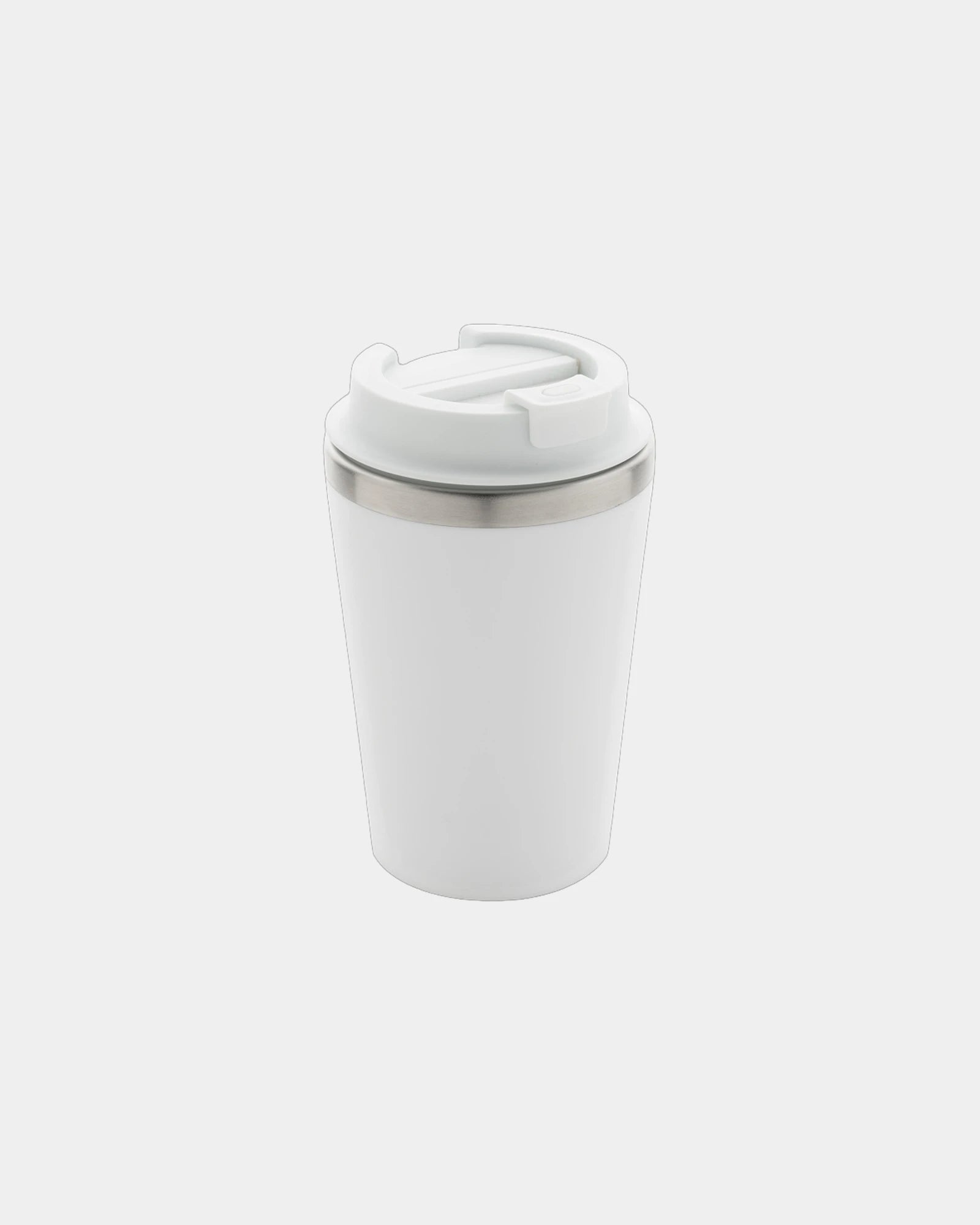 Kubek 350 ml z podwójną ścianką z PP z recyklingu z nadrukiem - Biały