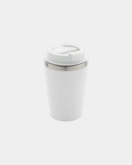 Kubek 350 ml z podwójną ścianką z PP z recyklingu z nadrukiem - Biały