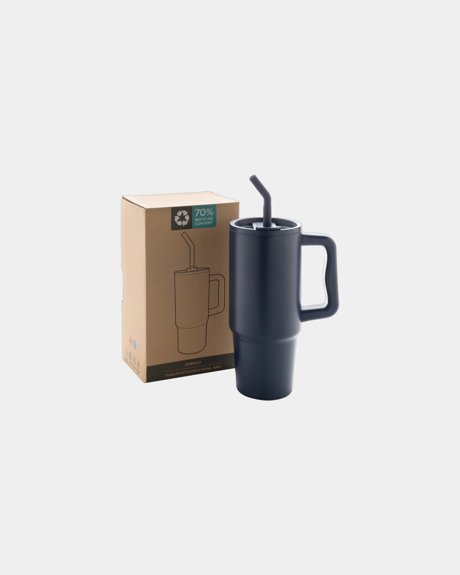 Kubek termiczny ze stali nierdzewnej z recyklingu 900 ml z nadrukiem - 50