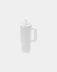 Kubek szczelny ze stali nierdzewnej z recyklingu 900 ml z nadrukiem - Biały