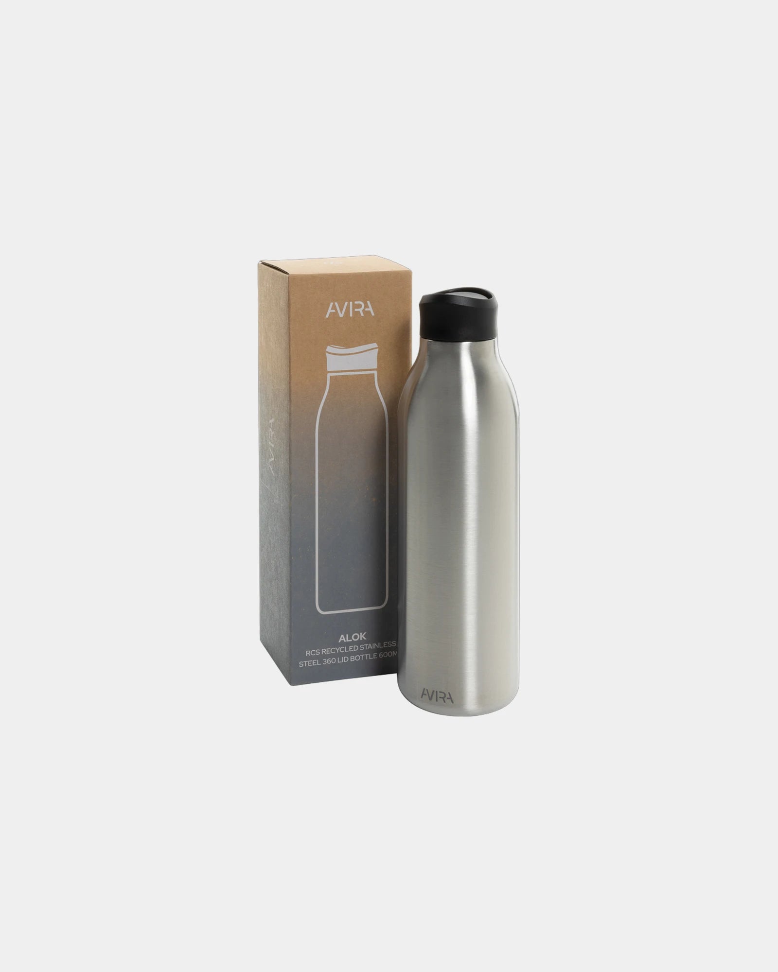 Butelka na wodę ze stali z recyklingu Alok 600 ml z nadrukiem - 15
