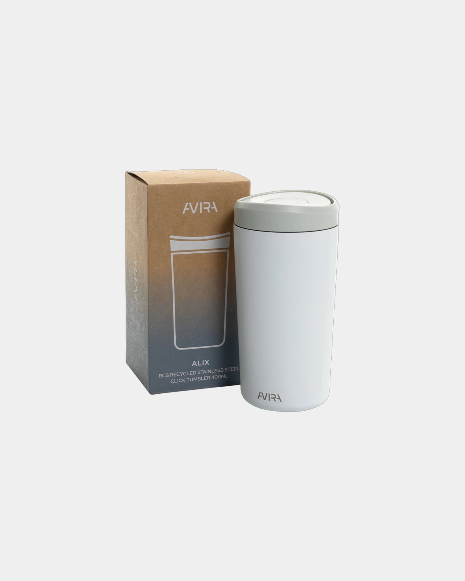 Kubek ze stali z recyklingu 400 ml Alix z nadrukiem - 19