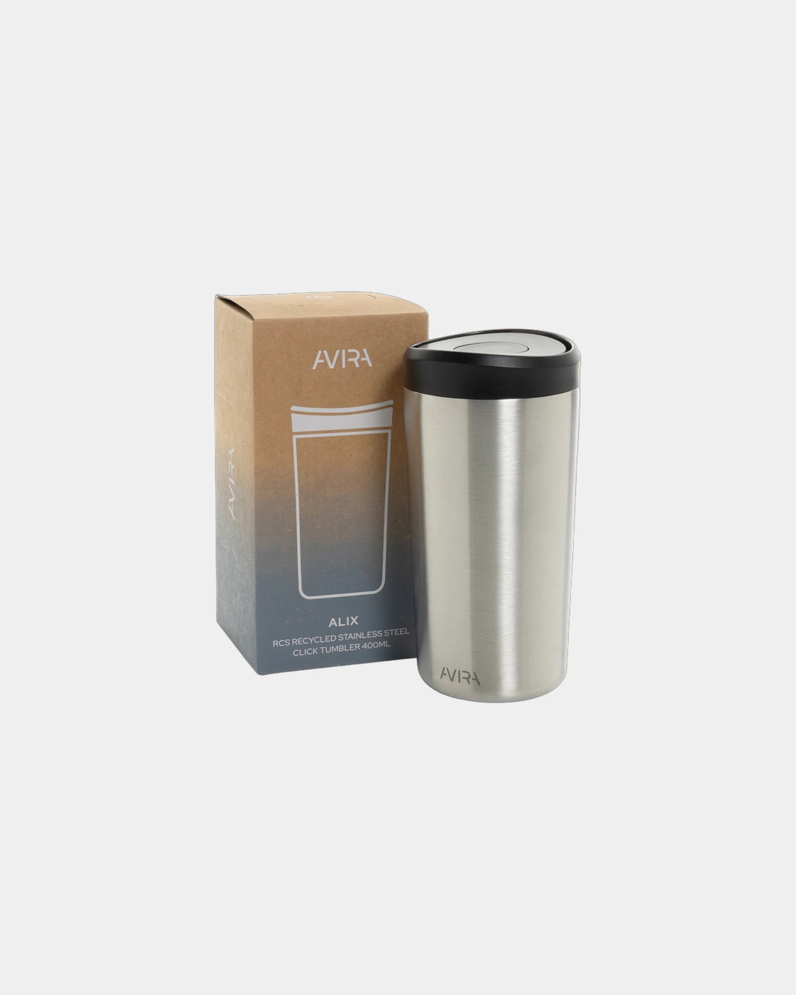 Kubek ze stali z recyklingu 400 ml Alix z nadrukiem - 10
