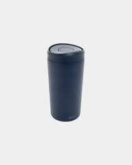 Kubek ze stali z recyklingu 400 ml Alix z nadrukiem - Granatowy