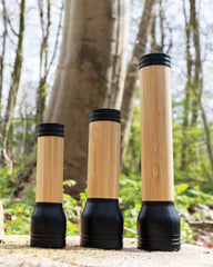 Latarka z plastiku z recyklingu i bambusa 5W z nadrukiem - 5