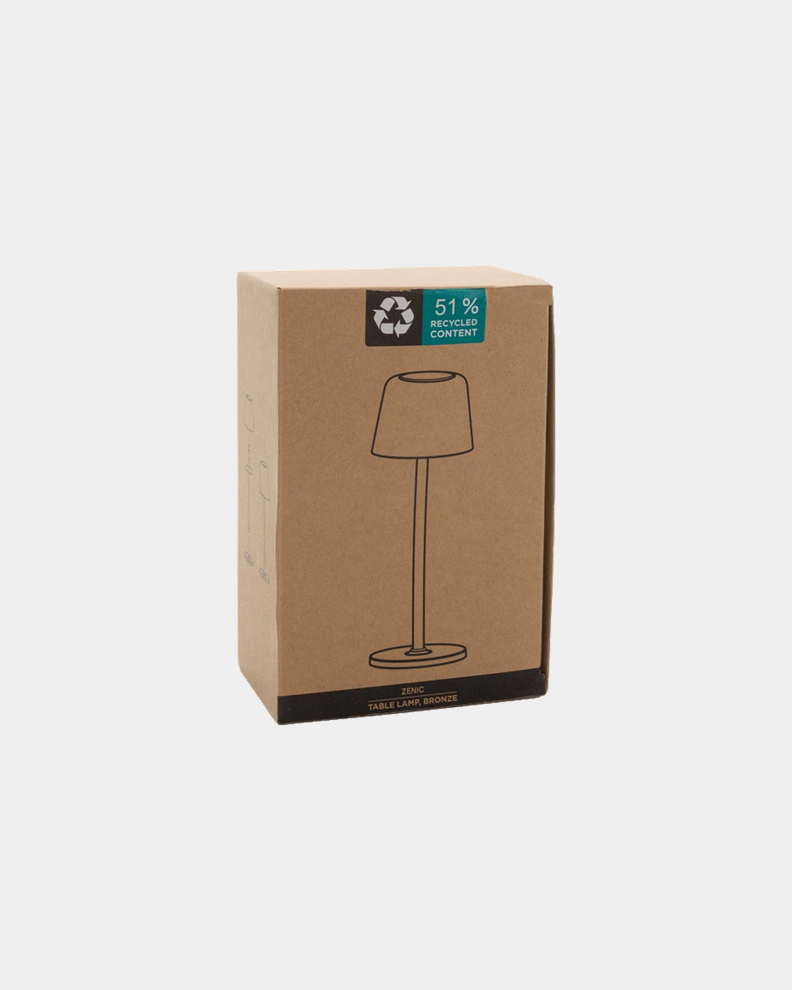 Lampka biurkowa z plastiku ABS z recyklingu Zenic z nadrukiem
