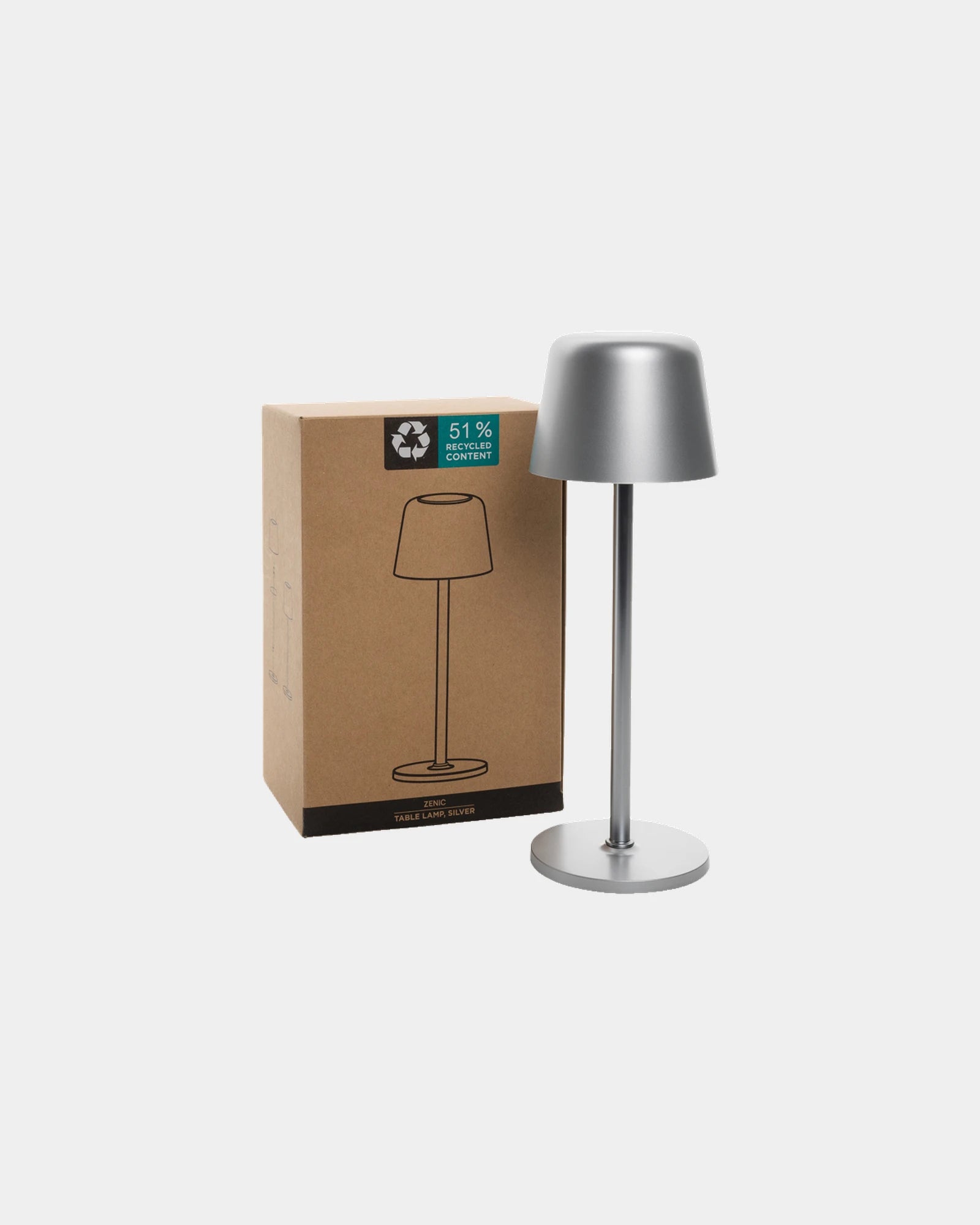 Lampka biurkowa z plastiku ABS z recyklingu Zenic z nadrukiem