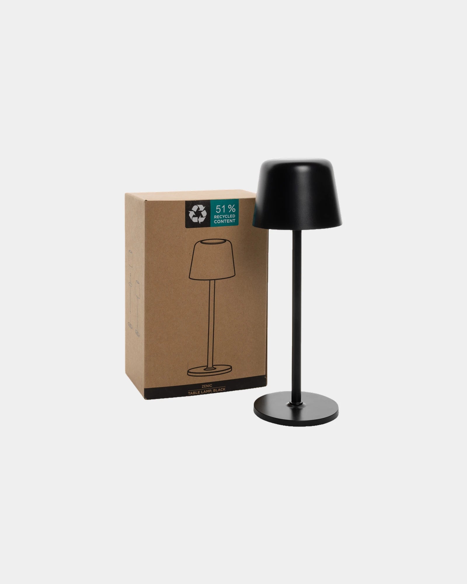 Lampka biurkowa z plastiku ABS z recyklingu Zenic z nadrukiem