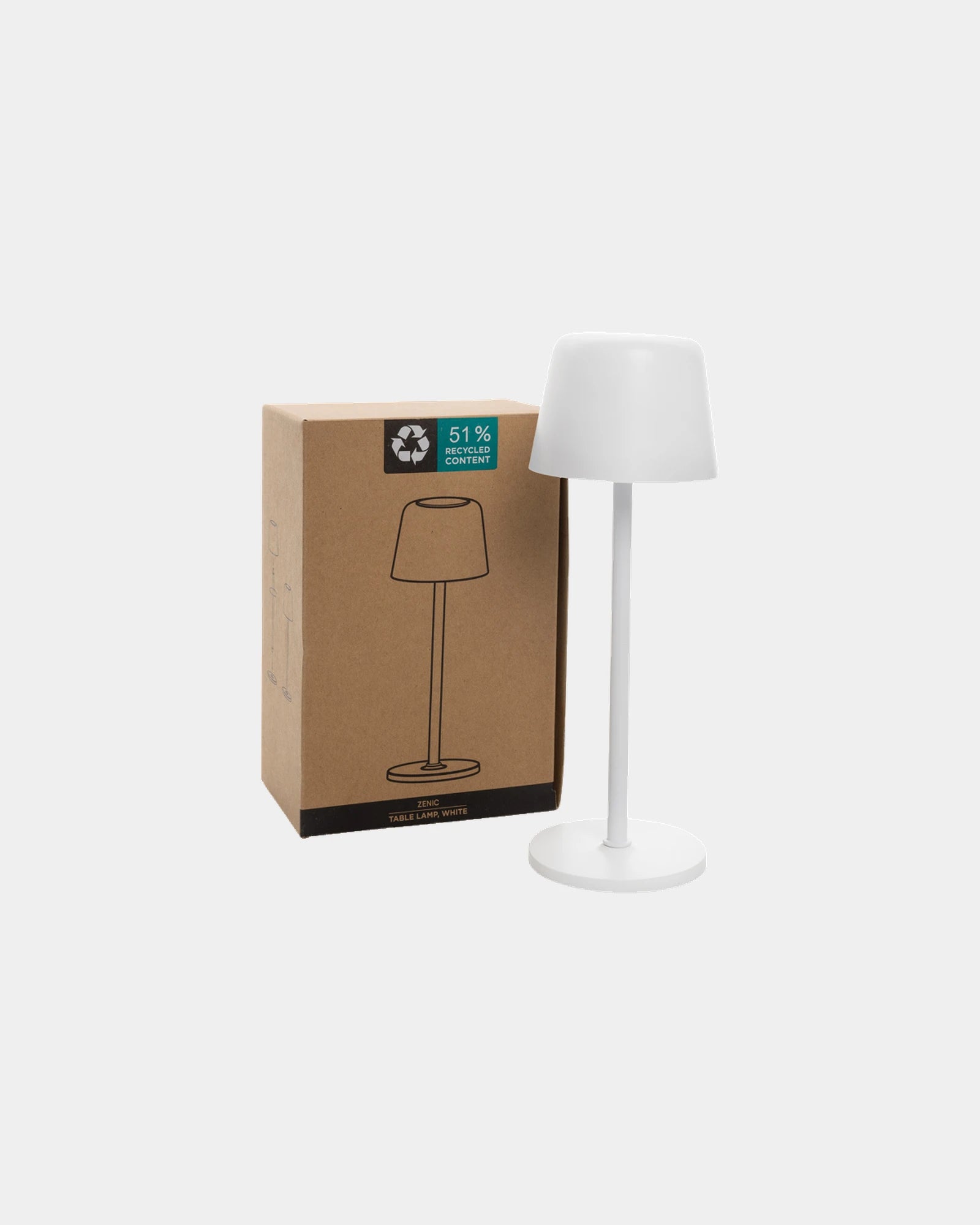 Lampka biurkowa z plastiku ABS z recyklingu Zenic z nadrukiem