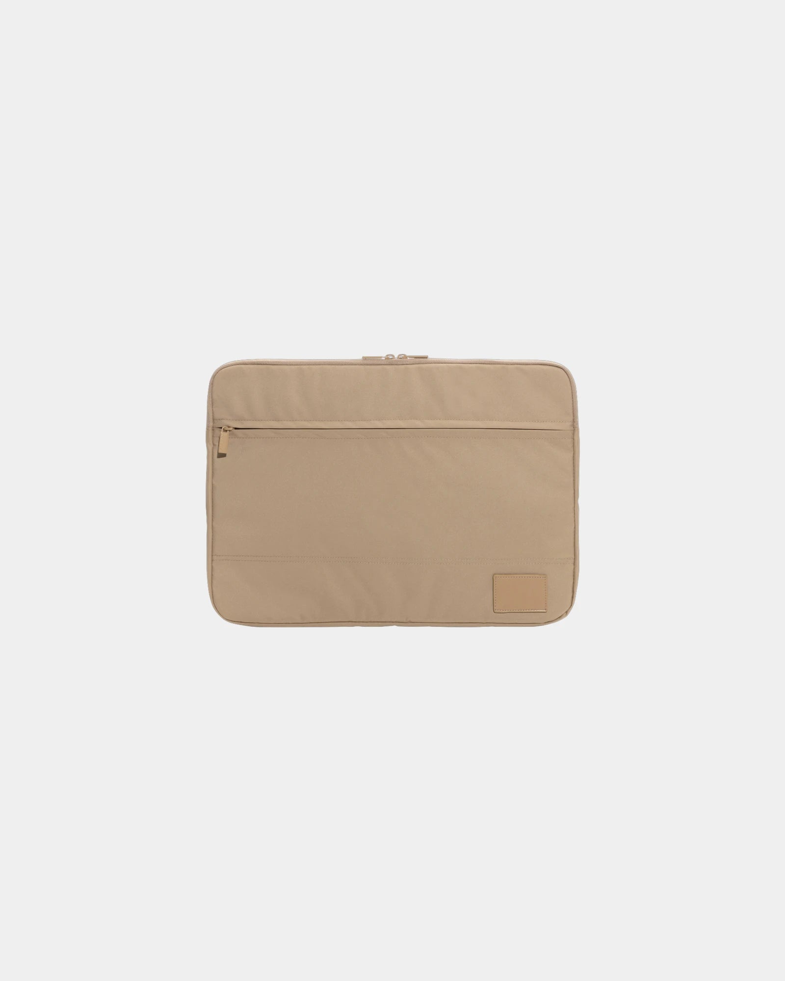 Etui na laptopa 15,6" z poliestru z recyklingu z nadrukiem - Beżowy