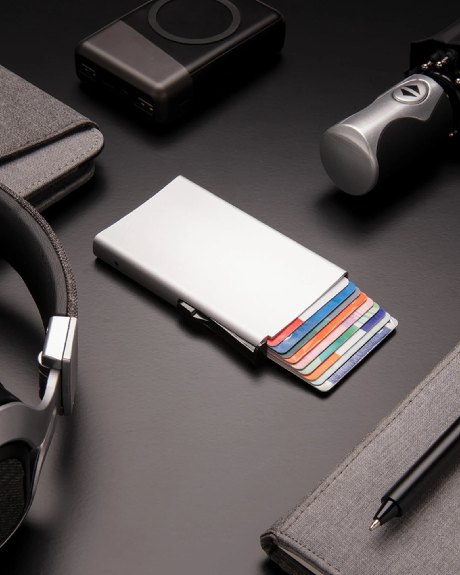 Etui na karty z aluminium anti-RFID na 10 kart z nadrukiem - 12