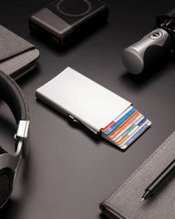Etui na karty z aluminium anti-RFID na 10 kart z nadrukiem - 12
