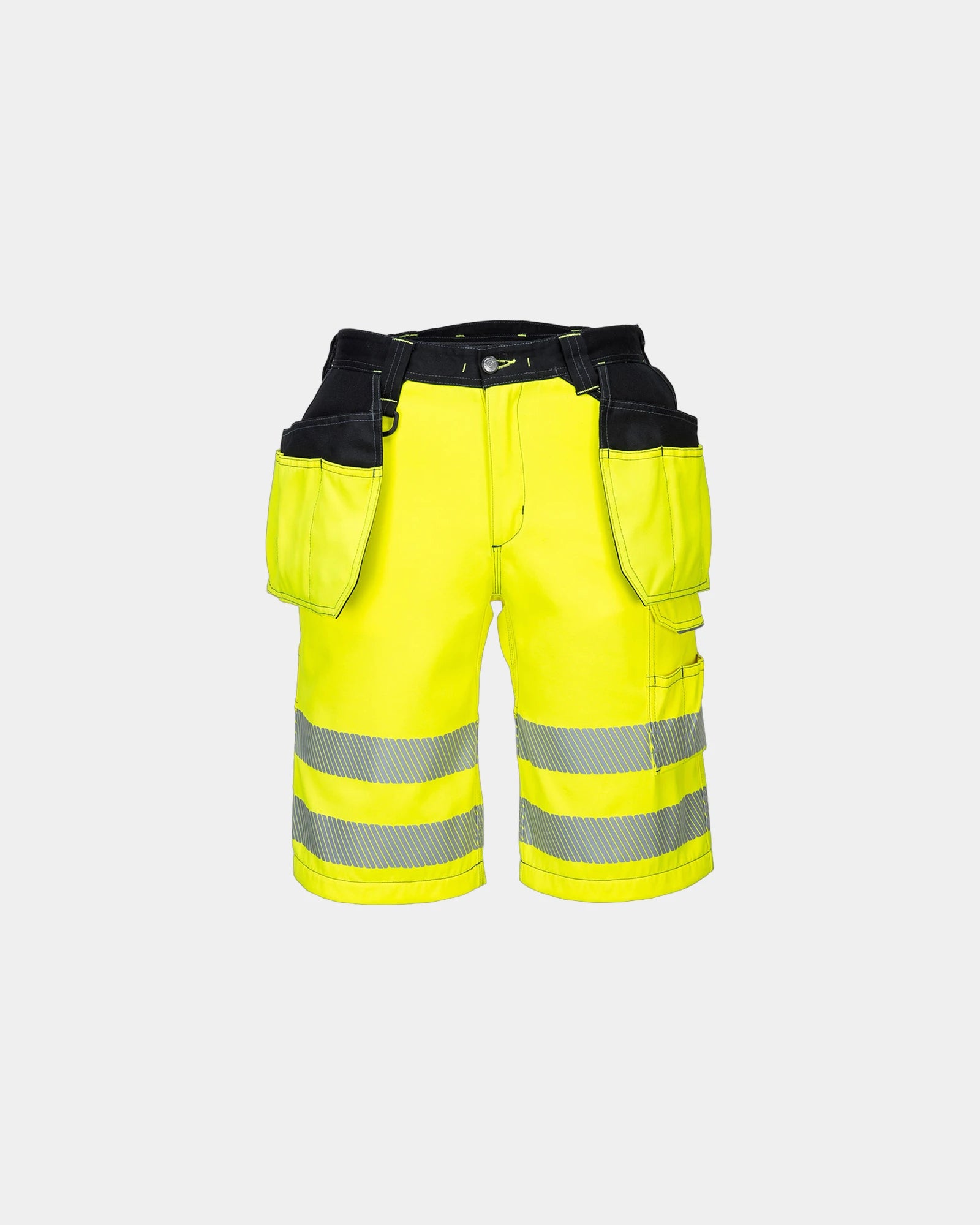 Bermudy robocze PW3 Hi-Vis z licznymi kieszeniami z nadrukiem - Żółto-czarny