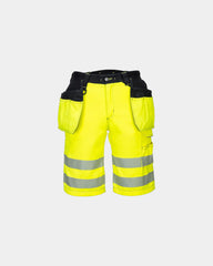 Bermudy robocze PW3 Hi-Vis z licznymi kieszeniami z nadrukiem - Żółto-czarny