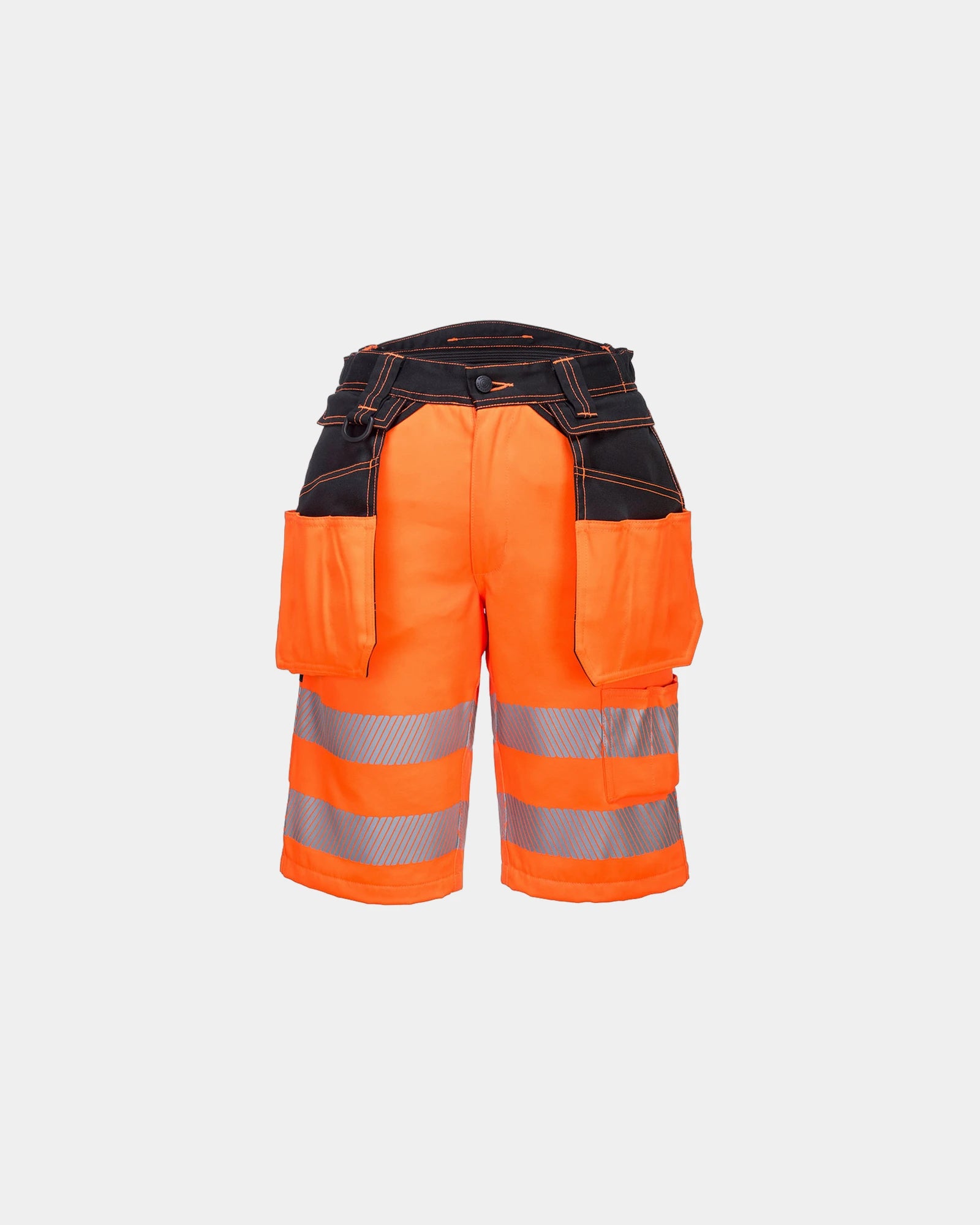 Bermudy robocze PW3 Hi-Vis z licznymi kieszeniami z nadrukiem - Pomarańczowy