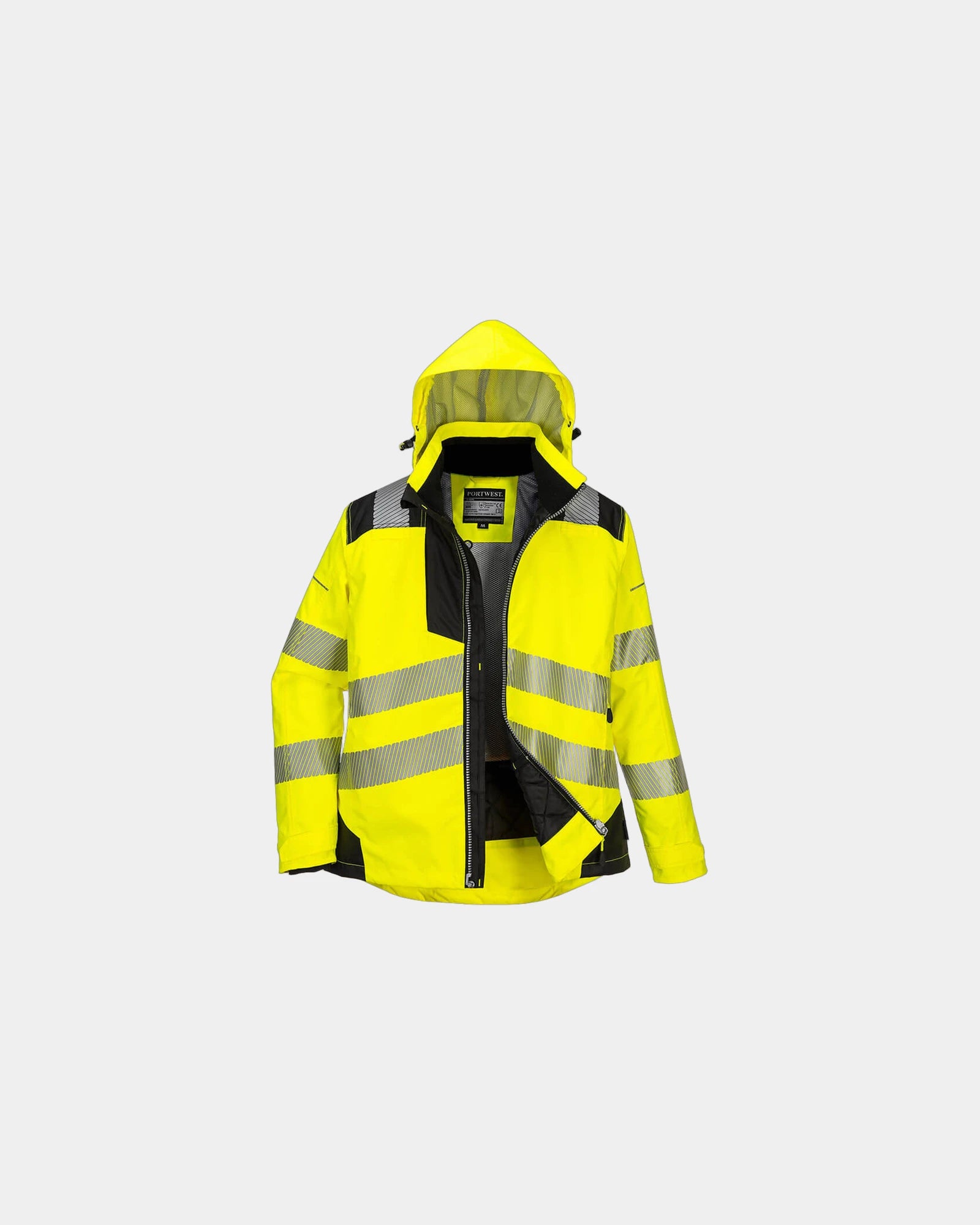 Parka zimowa damska PW3 z tkaniny 300D Oxford z nadrukiem - Żółto-czarny