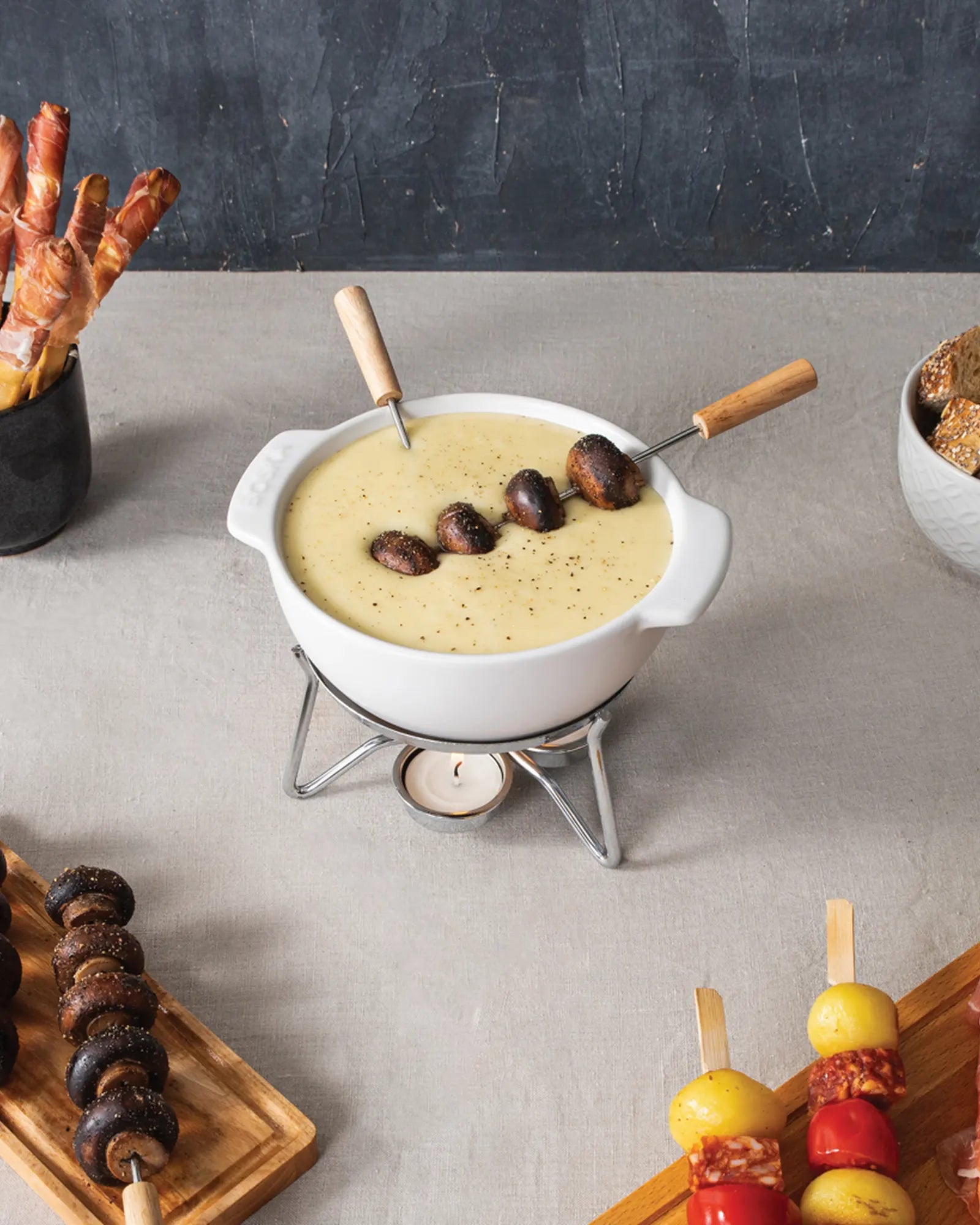 Zestaw do fondue Boska Party 750 ml z ceramiki z nadrukiem - 6