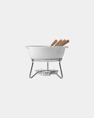 Zestaw do fondue Boska Party 750 ml z ceramiki z nadrukiem - Biały