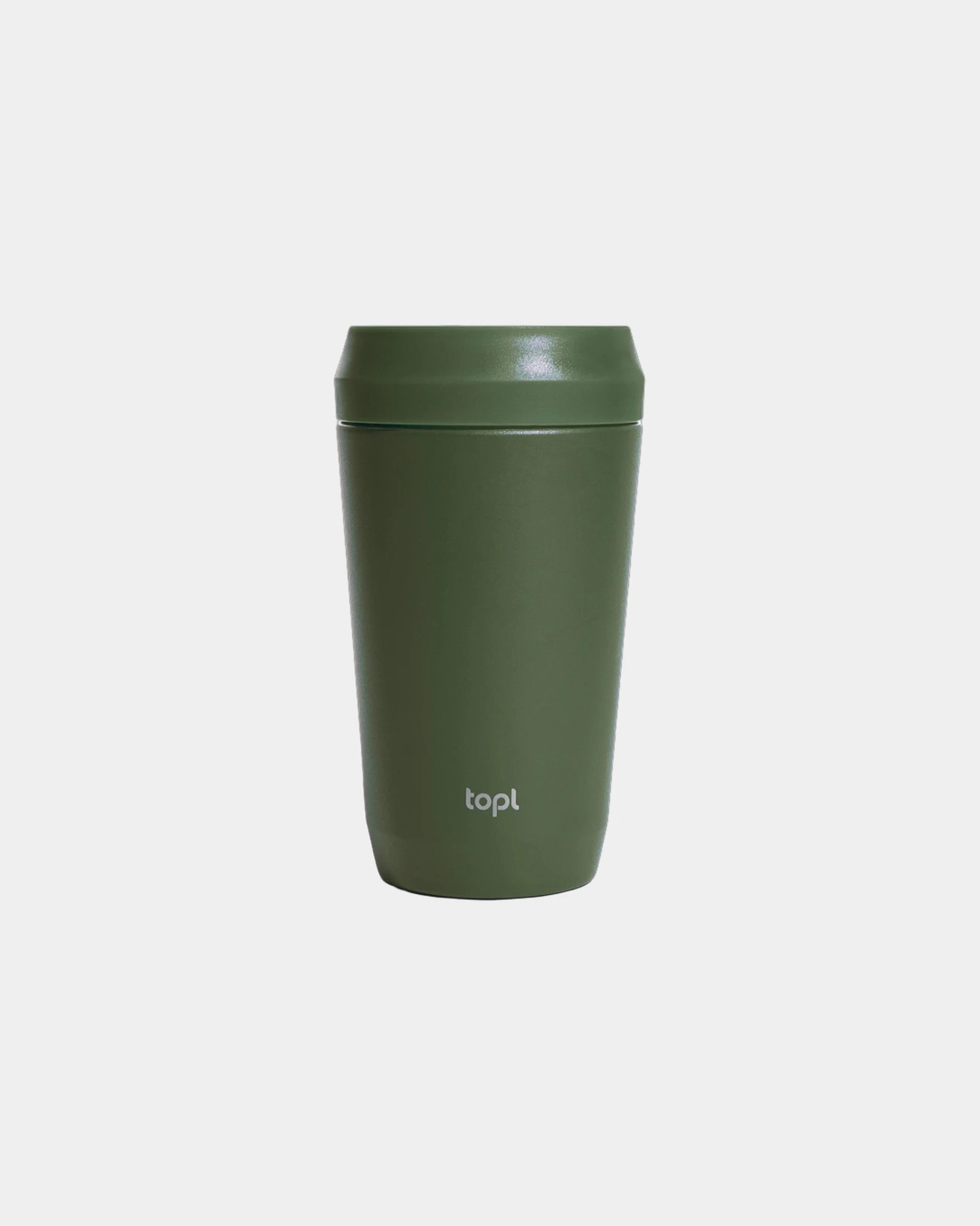 Kubek 354 ml z pokrywką 360 ze stali z recyklingu z nadrukiem - Zielony