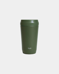 Kubek 354 ml z pokrywką 360 ze stali z recyklingu z nadrukiem - Zielony