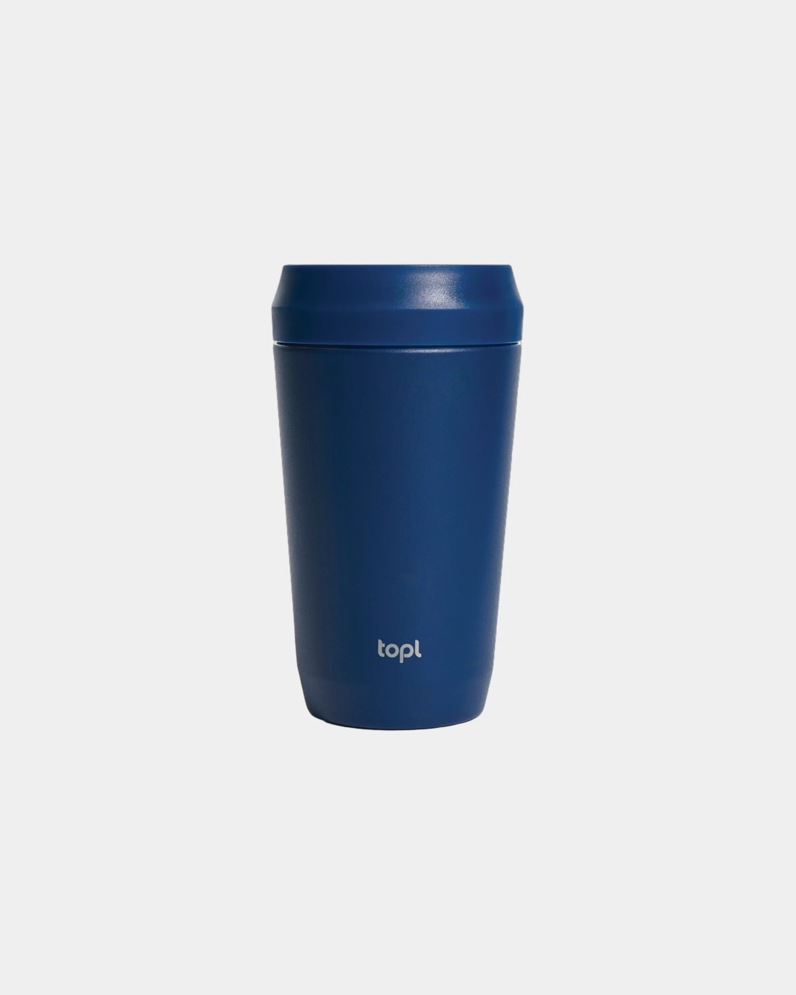 Kubek 354 ml z pokrywką 360 ze stali z recyklingu z nadrukiem - Granatowy