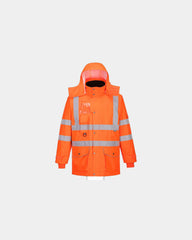 Parka robocza Traffic HV 4w1 wodoodporna z nadrukiem - Pomarańczowy