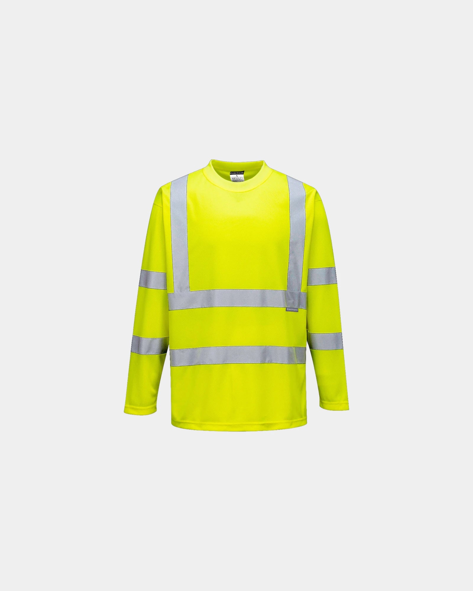 Koszulka HiVis z długim rękawem z poliestru z nadrukiem - Żółty