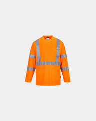 Koszulka Hi-Vis z poliestru z długim rękawem z nadrukiem - Pomarańczowy