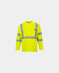 Koszulka Hi-Vis z poliestru z długim rękawem z nadrukiem - Żółty