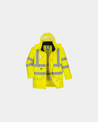Parka Hi-Vis 4w1 wodoodporna odzież robocza z nadrukiem - Żółty