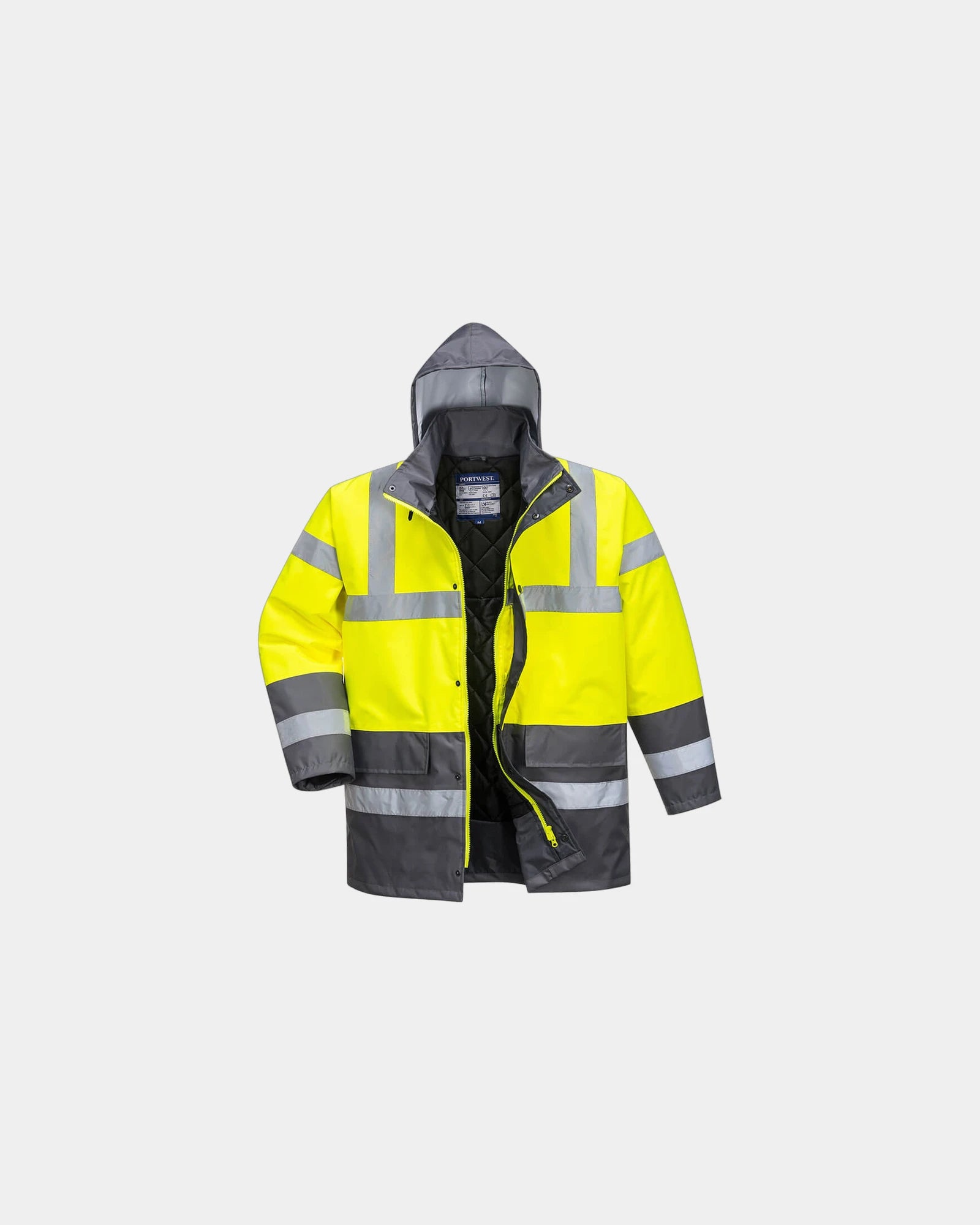 Parka dwukolorowa Traffic z nadrukiem - Żółto-zielony
