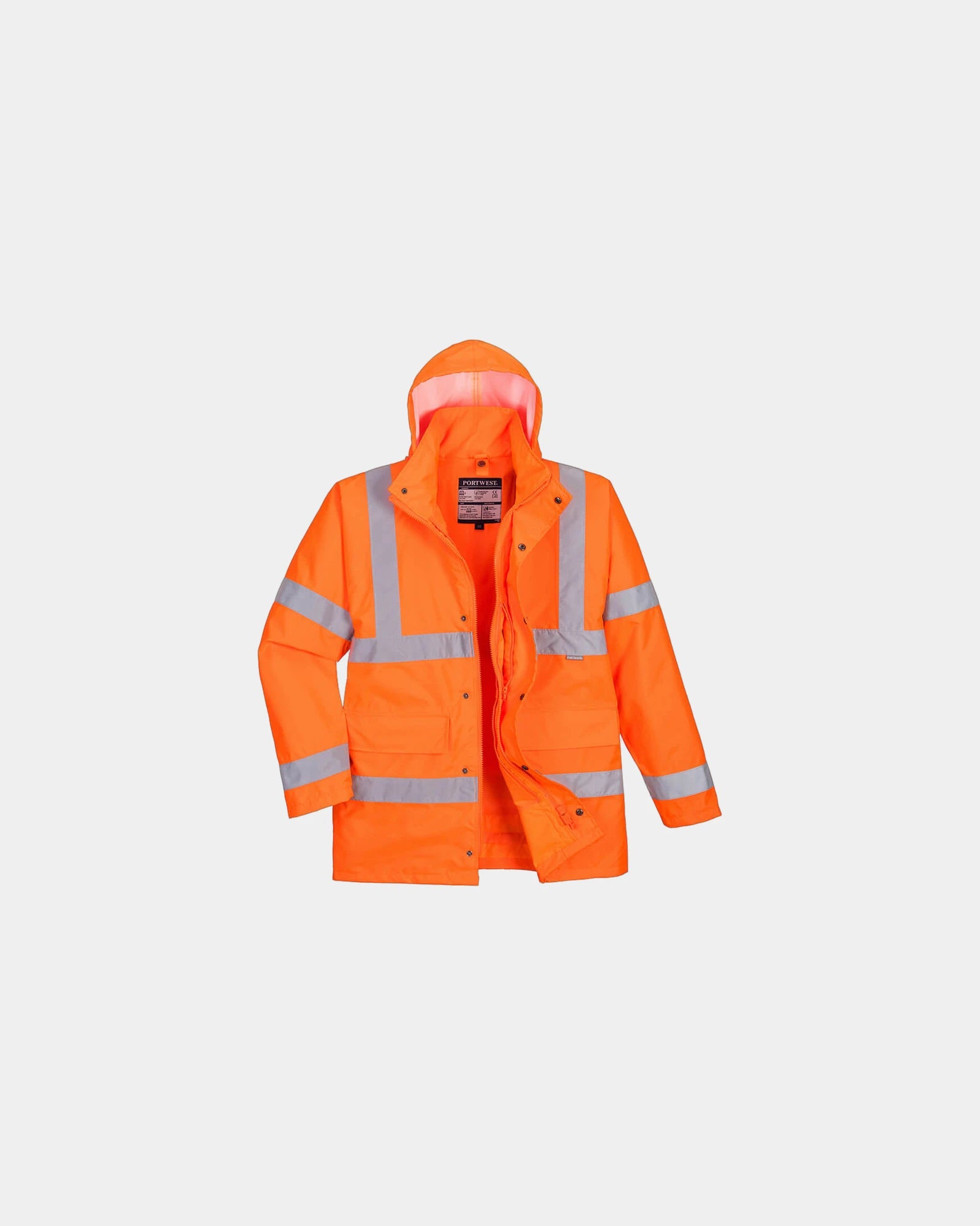 Parka wodoodporna Hi-Vis 3w1 z nadrukiem - Pomarańczowy