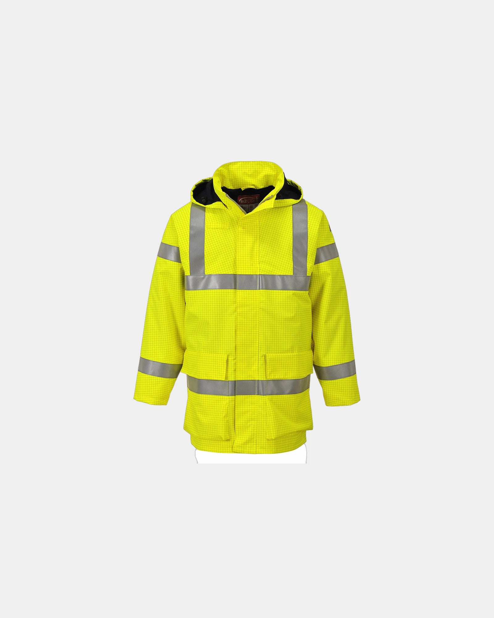 Kurtka przeciwdeszczowa hi-vis ostrzegawcza z nadrukiem - Żółty
