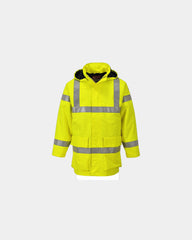 Kurtka przeciwdeszczowa hi-vis ostrzegawcza z nadrukiem - Żółty