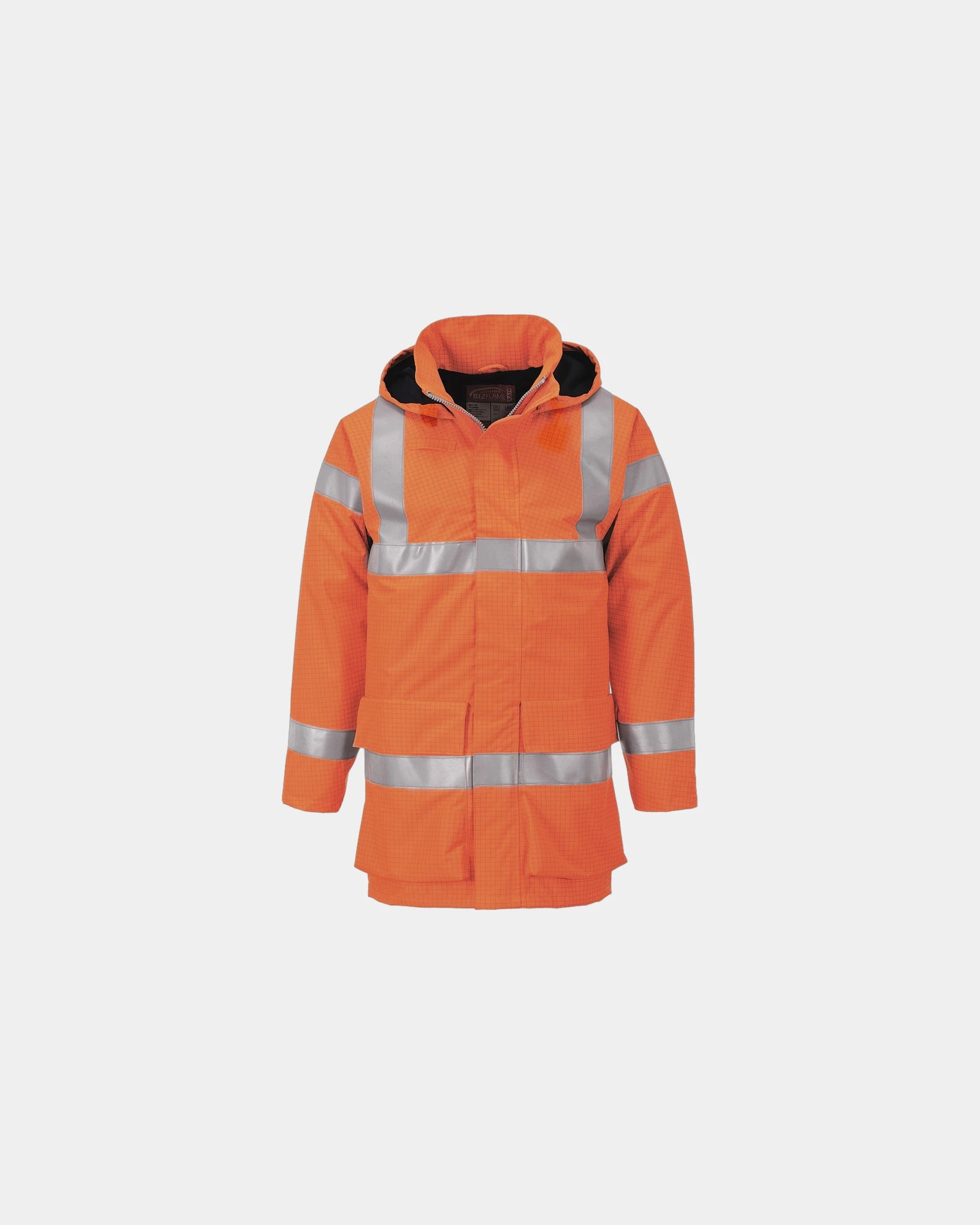 Kurtka przeciwdeszczowa hi-vis ostrzegawcza z nadrukiem - Pomarańczowy