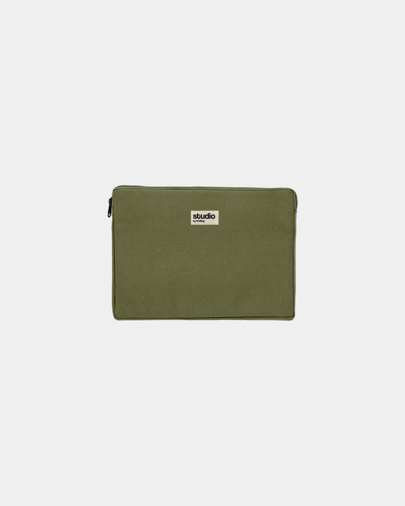 Etui na laptopa z bawełny organicznej Hindbag Leo 15" z nadrukiem - Oliwkowy