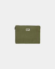 Etui na laptopa Hindbag Leo z bawełny organicznej 13" z nadrukiem - Oliwkowy