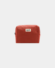 Etui z bawełny organicznej GOTS Hindbag Estelle M z nadrukiem - Ceglasty