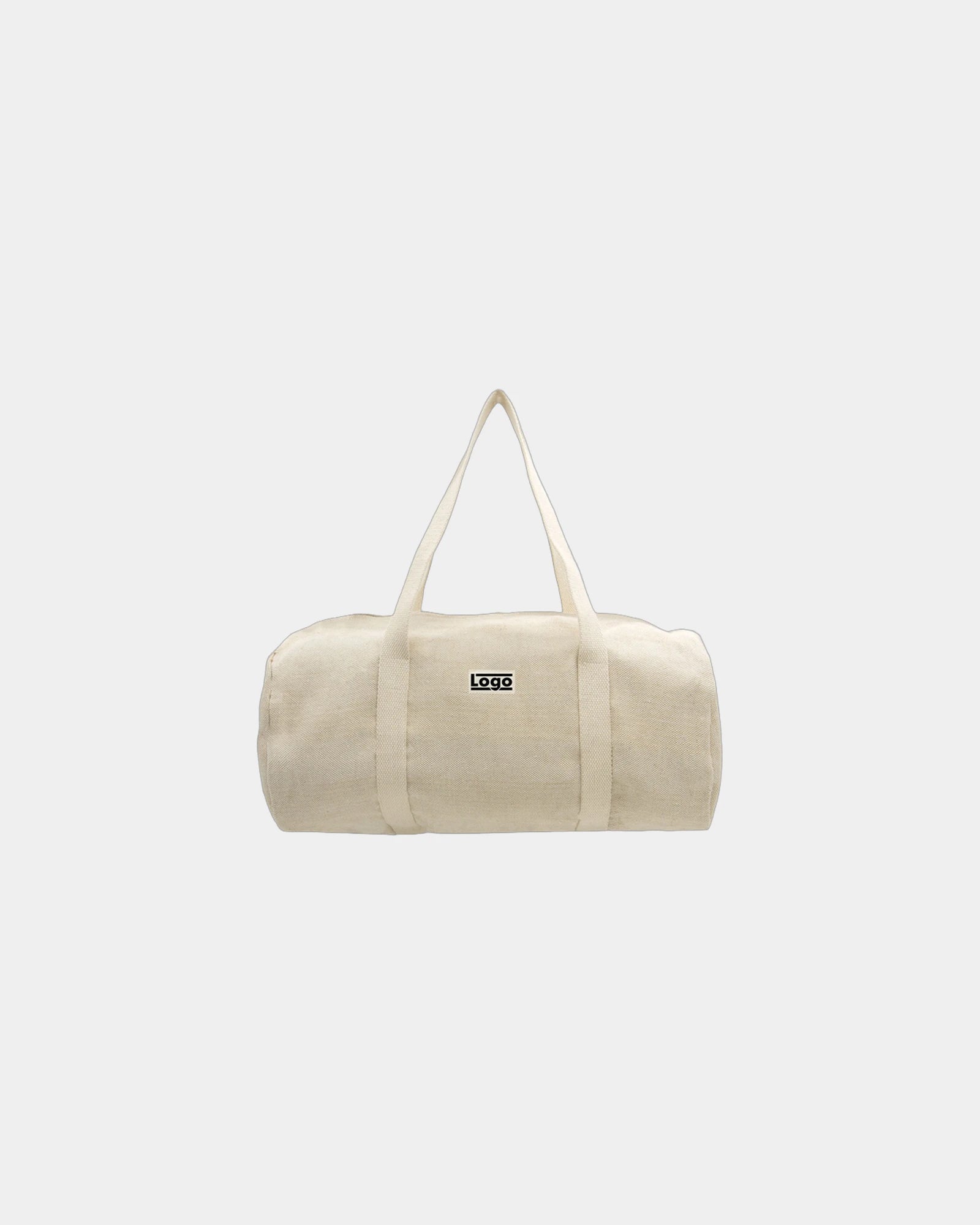 Torba duffel z bawełny organicznej Hindbag Sam z nadrukiem - Jutowy