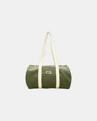 Torba duffel z bawełny organicznej Hindbag Sam z nadrukiem - Oliwkowy