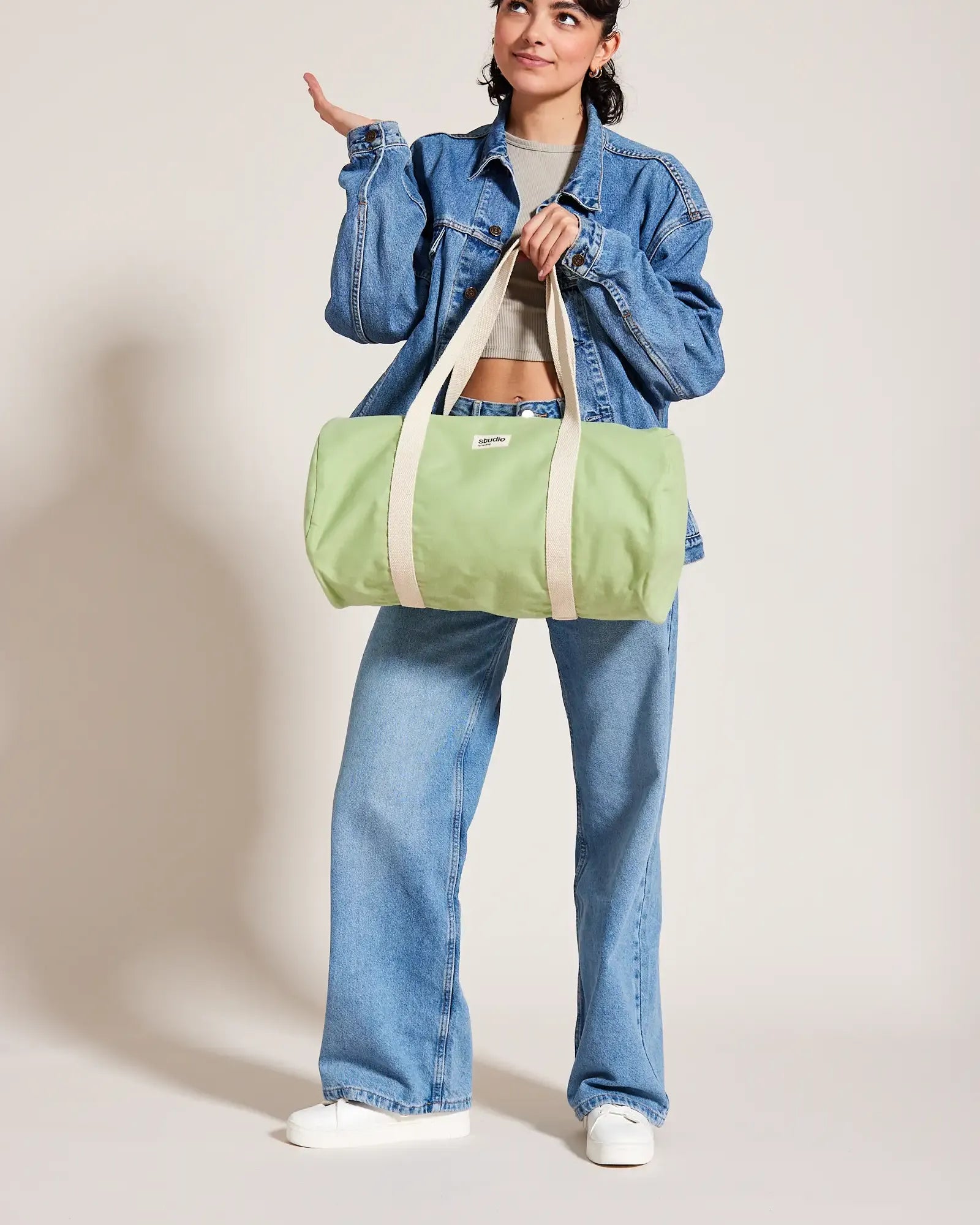 Torba duffel z bawełny organicznej Hindbag Sam z nadrukiem - 20