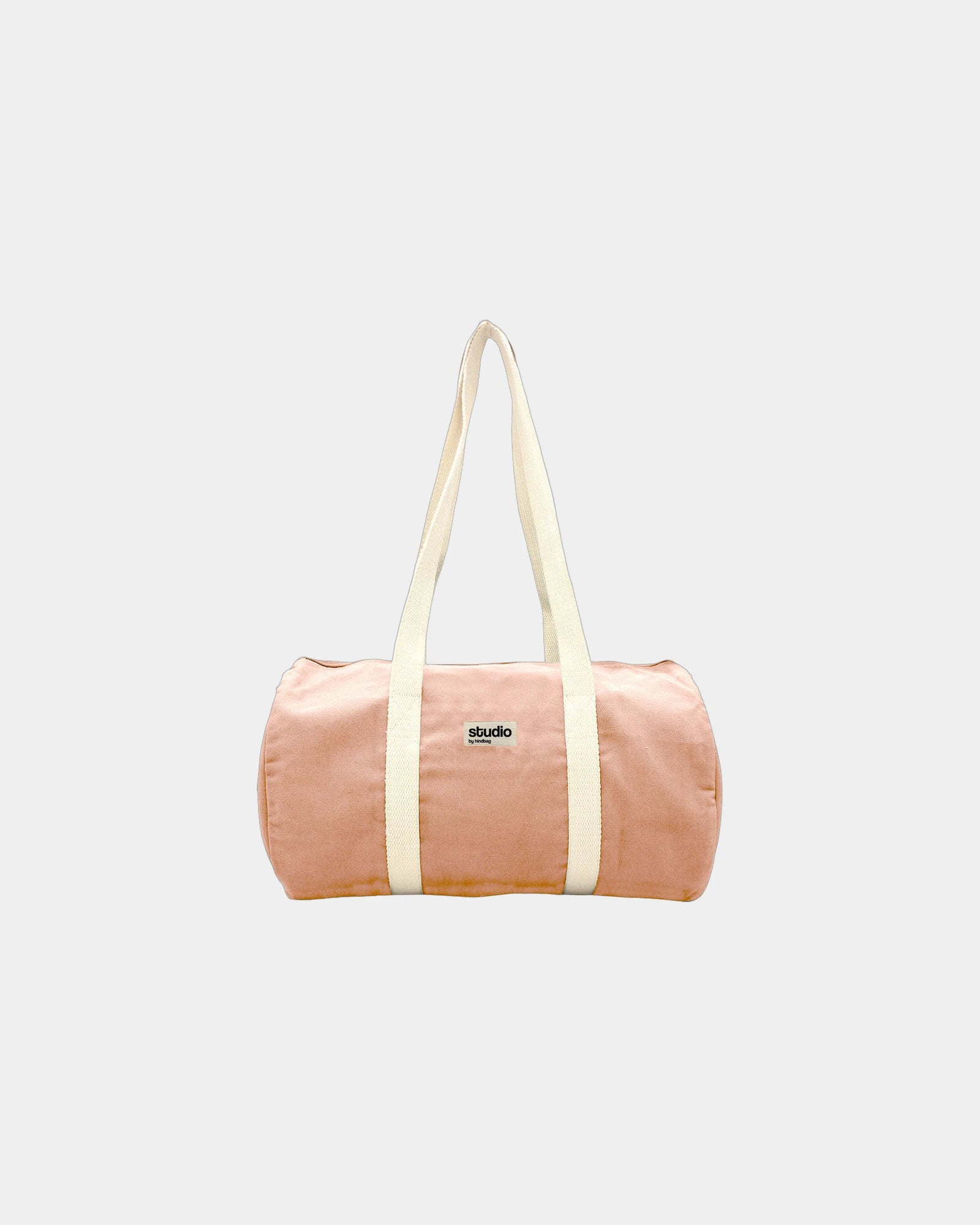 Torba duffel z bawełny organicznej Hindbag Sam z nadrukiem - Łososiowy