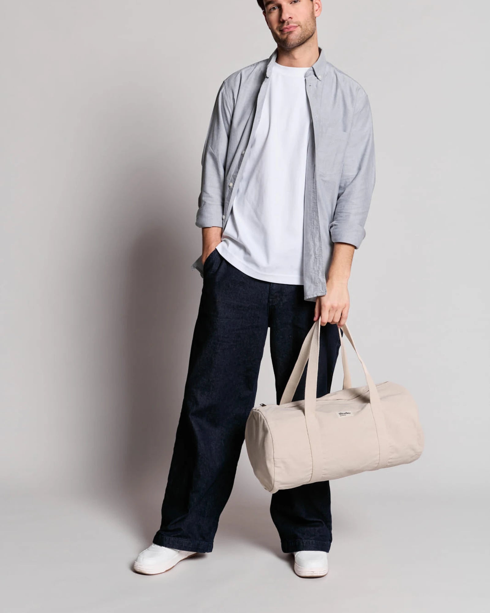 Torba duffel z bawełny organicznej Hindbag Sam z nadrukiem - 2